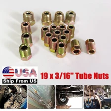 19pcs Brake Line Fittings Kit Fittings for Inverted Flares Brake Line 3/16" Tube
