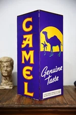 Vintage 90's Joe Camel Cigarette Advertising Metal Stand Ashtray Trash Can Cover