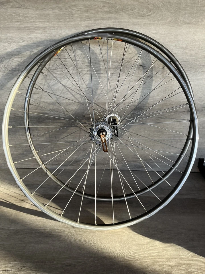 Vintage Shimano Sante 700c Wheelset Araya CTL 370 Rims HB FH 5000 - Image 2 of 4