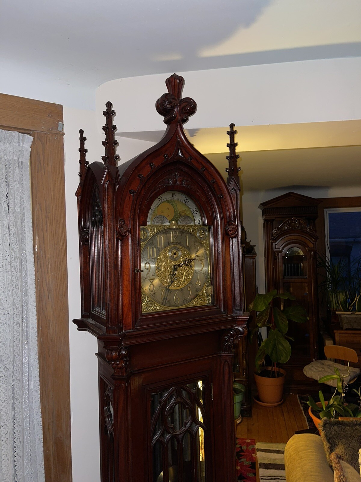 Antique Gothic Herschede 9 Tube/Tubular Grandfather Clock, Pattern 83 c