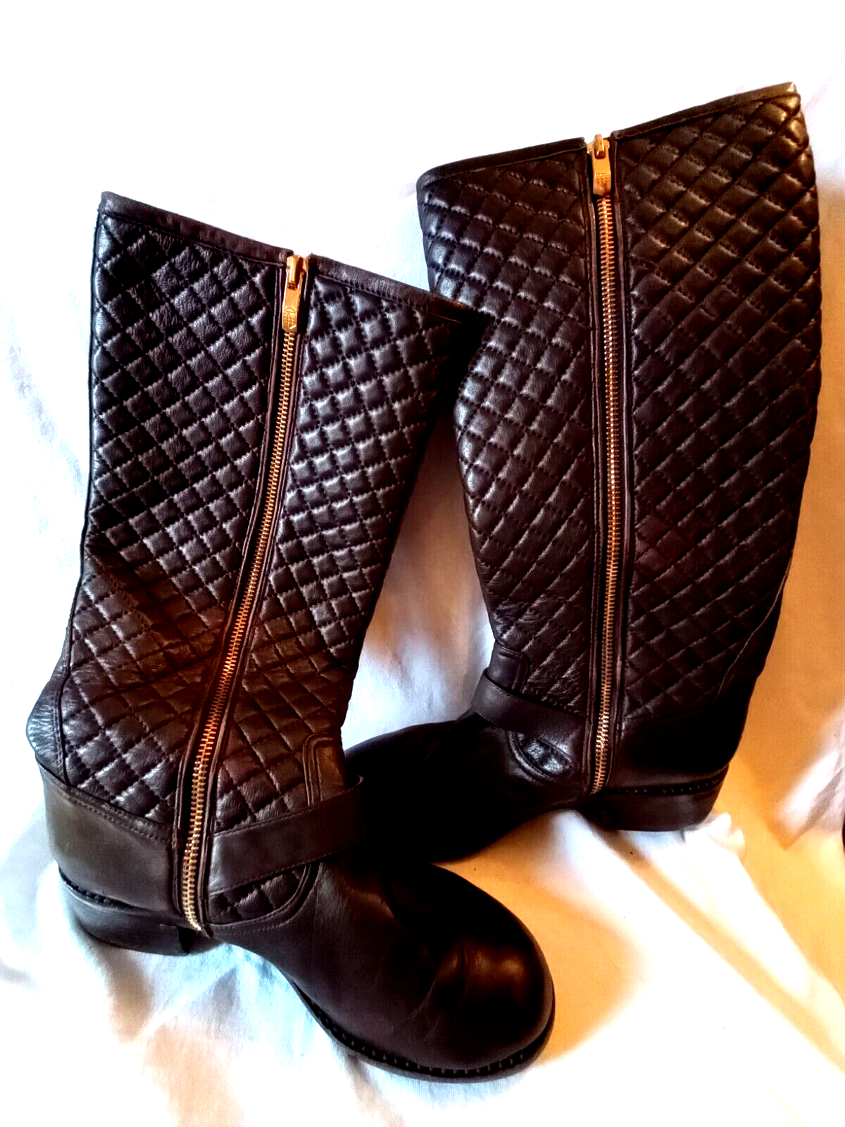 Vince Camuto Brown Leather Upper Ladies Riding Boot Size 7.5m