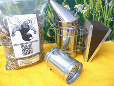 Bienen Smoker mit Innendose Edelstahl + BIO R&auml;uchermittel  Rauchbl&auml;ser Rauch