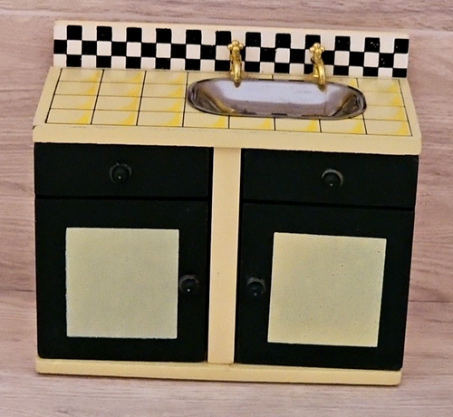 4 Pieces Melissa & Doug Dollhouse Kitchen Furniture Sink Cabinet Table Chair - Picture 6 of 18