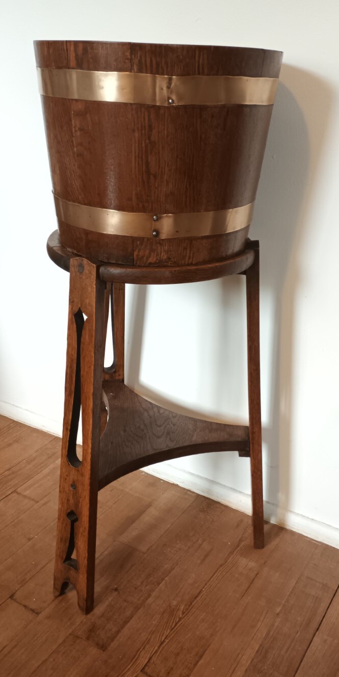 VICTORIAN ARTS & CRAFTS COOPERED JARDINIERE PLANT STAND eBay