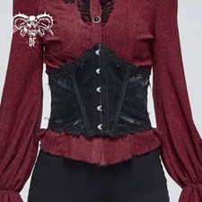 Devil Fashion Goth Women Wide Adjustable Rope Waist Seal Elastic Waist Seal Belt