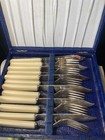 Edwardian Dignity EP Silver Plate fish silverware Faux bone