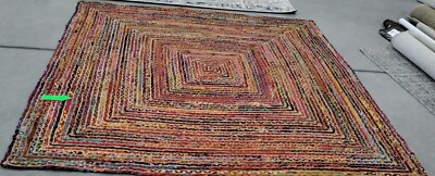 RED / MULTI 8' X 8' SQ Broken Thread Rug, Reduced Price 1172758381 CAP202A-8SQ