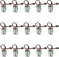 15Pcs ER3V/3.6V LI-SOL2 PLC Battery JZSP-BA01 CNC System for Toshiba with Plug