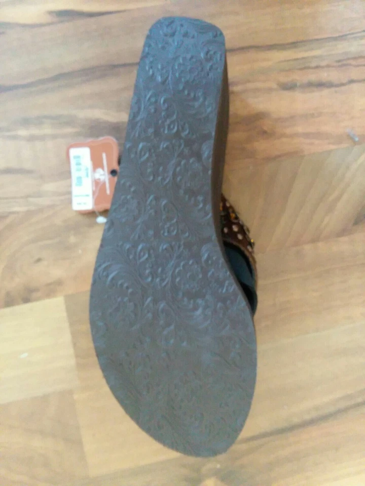 Sandálias chinelos Justin Ladies Jenn Rowel cabelo marrom (5510402) tamanho 10 - Imagem 4 de 4