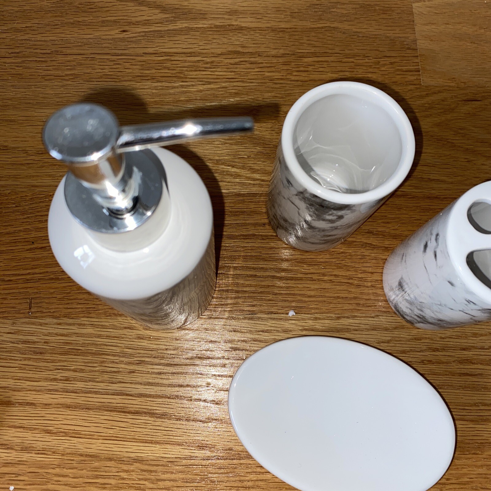 Grey Bathroom Accessories Set 4 Piece Bath Ensemble for Decorative