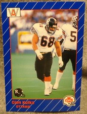 1991 AW Sports CFL Football Card - Glenn Kulka - Bakersfield alumni - NM