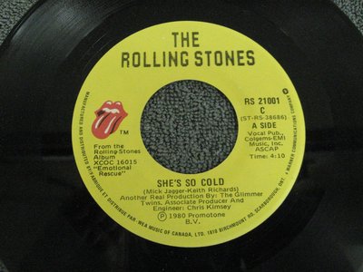 The Rolling Stones she's so cold - 45 Record Vinyl Album 7''