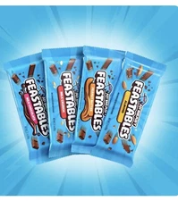 Mr. Beast Feastables Sampler Pack 4 King Size Chocolate Candy Bars Crunch Almond