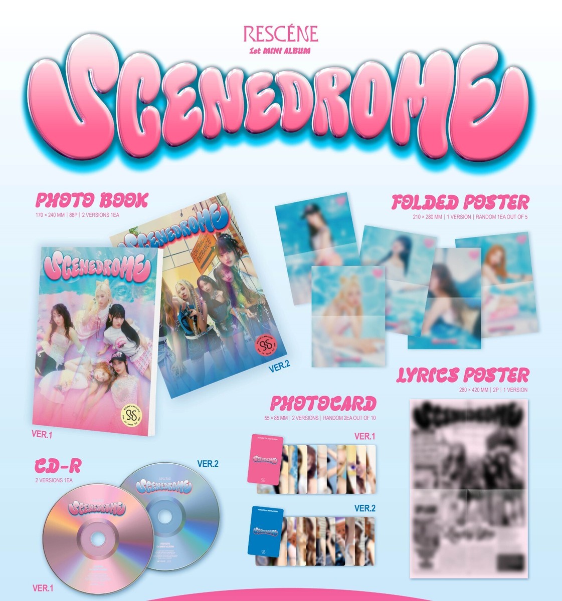 K-POP RESCENE 1st Mini Album SCENEDROME VER.2 CD+88p P.Book+2p P