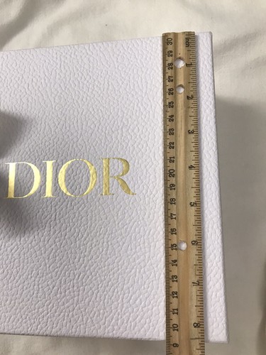 DIOR WHITE EMPTY GIFT BOX AUTHENTIC 8 1/2” X 8 1/2” X 4” WITH GOLD J’ADORE GWP - Picture 2 of 12