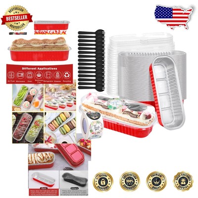 Lightweight Disposable Baking Containers - 200 Mini Loaf Pans with Accessories