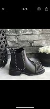 Scarpe Donna Stivaletti Biker Tronchetti Borchie