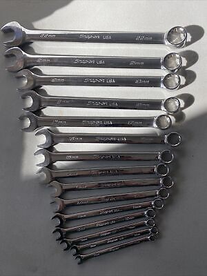 Snap On Combo Wrench Set, SOEXM710 7-22mm, Missing 20mm 15 Snap On Combo Wrench Set, SOEXM710 7-22mm, Missing 20mm 15