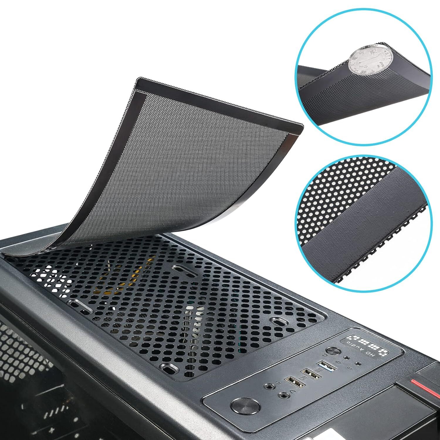 360mm x 120mm PC Case Dust Mesh Filter [2 Pack] Magnetic Frame Computer Fan...