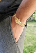 Gold Guadalupe Bracelet, Unisex Guadalupe Bracelet, 14k Heavy Plated