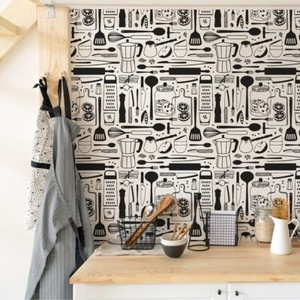 10m Vlies Tapeten Rollen Esszimmer Loffel Messer Kochen Gemuse Obst Xxl 3953 Ebay
