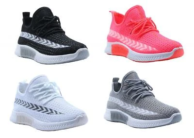 CORE COLLECTION WOMENS LADIES LACE UP KNITTED SOCK SNEAKERS TRAINERS UK 3-8