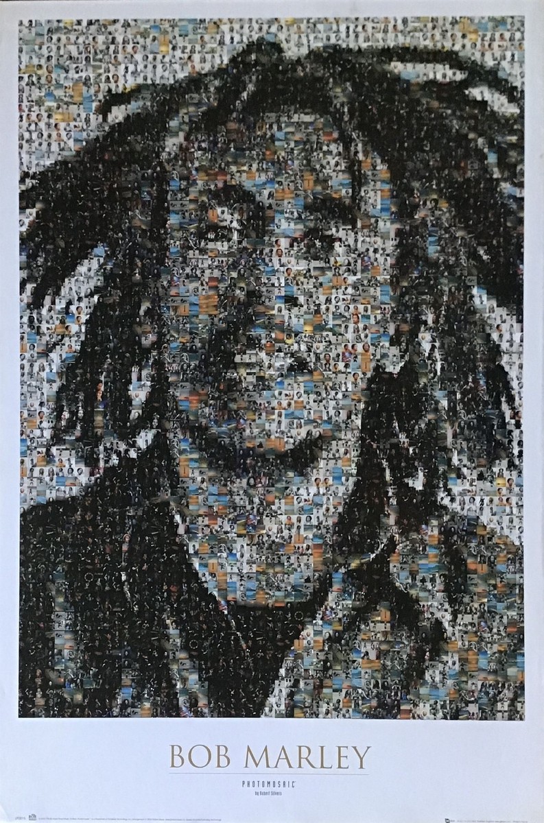 Bob Marley Photomosaic by Robert Silvers Poster 24 x 36 | eBay
