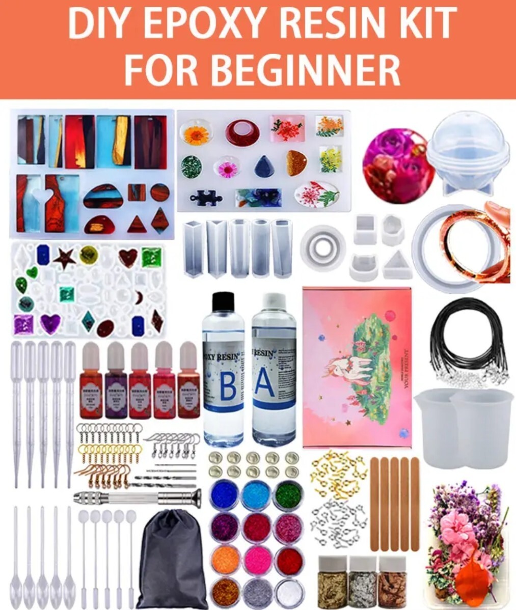 Resin Jewelry Making Starter Kit - Resin Kits for Beginners with Molds and Resin