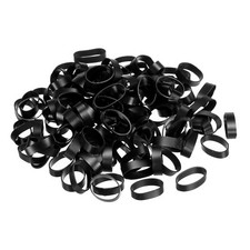 Silicone Rubber Bands Rings 50pcs Non-slip 3/4" Flat Black for Books, Art