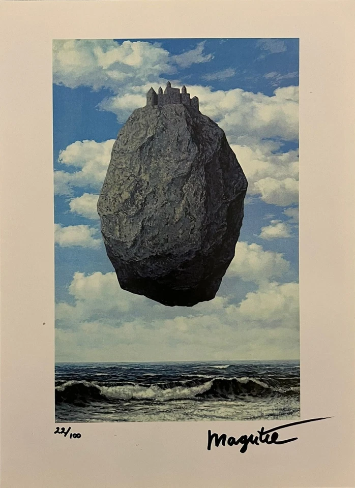 Impresión original firmada a mano por René Magritte con certificado de autenticidad y +$3.500 USD de valoración Foto 2 de 4