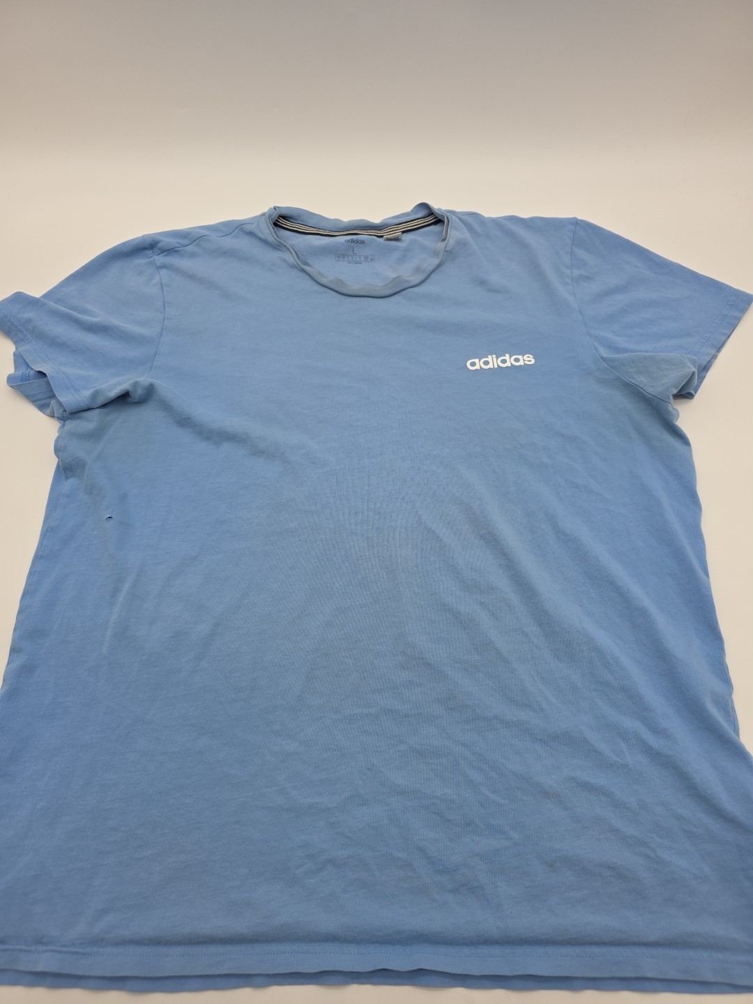Adidas T-Shirt Men Large Logo Blue Tee.#38401