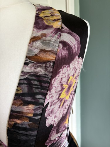 Vestido midi ceñido al cuerpo estampado floral tropical Roberto Cavalli talla IT 42 UK 10 Y2K - Imagen 5 de 20