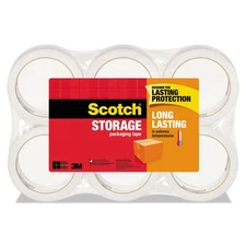 Scotch Long Lasting Storage Packaging Tape, 1.88" x 54.6 6 Rolls, Transparent 