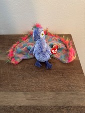 Beautiful Original Ty Beanie Baby Flashy the Peac*ck
