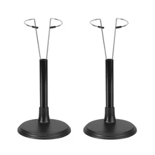 Fits 10 Inch Doll Adjustable Doll Stand Waist 1.8" - 2.6"(Black, 2pcs)