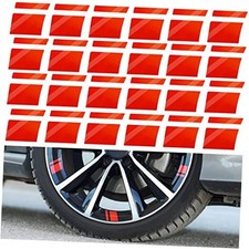 24 Pcs Wheel Rims Decal Stripes Reflective Car Stickers Wheel Hub Stickers Red