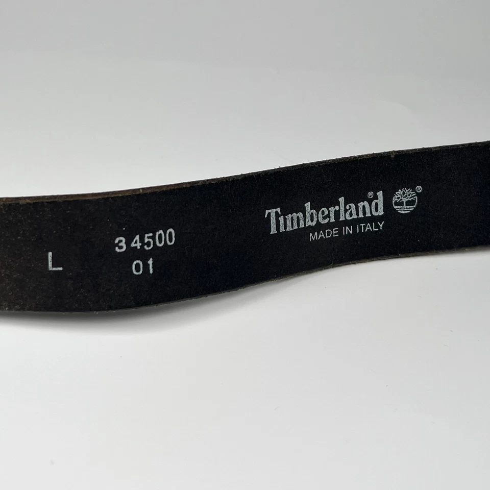 Timberland черный кожаный ремень сделано в Италии мужской размер L металлическая пряжка логотип - Изображение 4 из 4