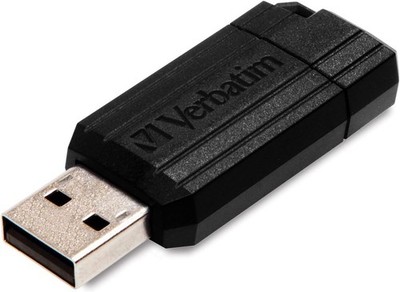 Verbatim Pinstripe USB-Stick 64GB Speicher Schiebemechanismus Schwarz Design