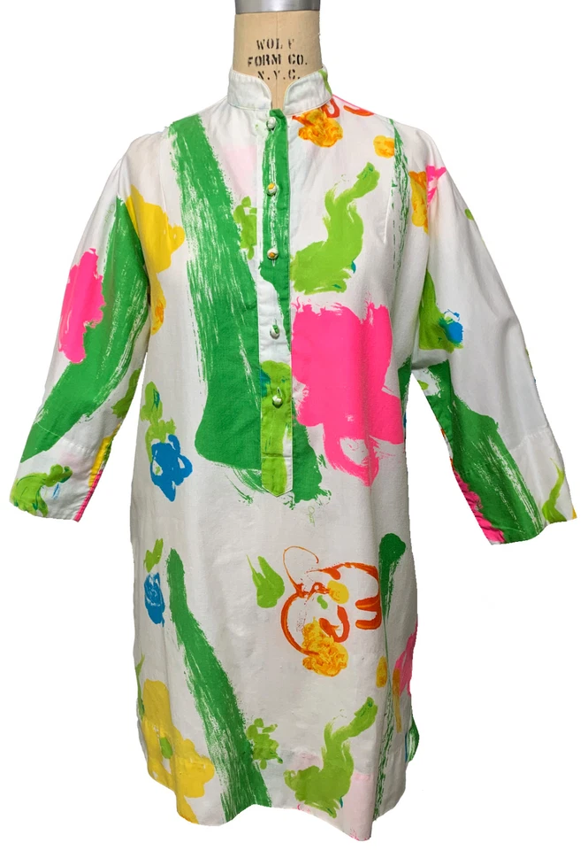 CATHERINE OGUST PENTHOUSE GALLERY Vintage 70s/80s Women's Tunic Dress - Sz M/L - Image 2 of 4