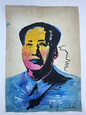 Andy Warhol COA Art Painting Original Drawing Vintage Paper Signed