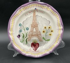 Anthropologie Nathalie Lete La Tour Eiffel Dinner Plate Paris France **REPAIR**