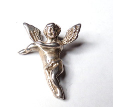 VINTAGE WOMENS CHERUB ANGEL CHARM PENDANT 925 STERLING SILVER 30MM HIGHT