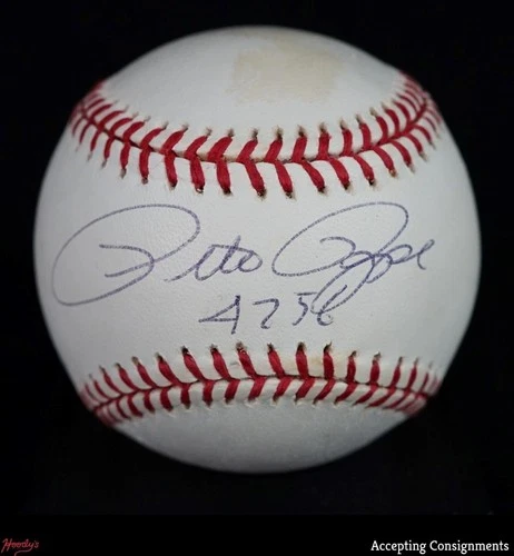 Pete Rose Signed Inscribed "4256" Rawlings Official ONL Baseball AUTO JSA COA