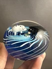Vintage Murano Glass Swirl Paperweight With Two Pigs