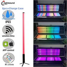 8pcs charge case 1.5m IP65 Battery dmx Wireless 360 pixel tube RGBWA free Tube