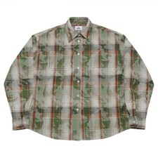Men's Vintage Green Oversized Check Shirt Official
