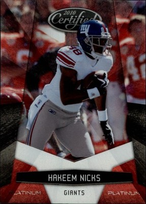 2010 Certified Platinum Red #100 Hakeem Nicks /999 - FB