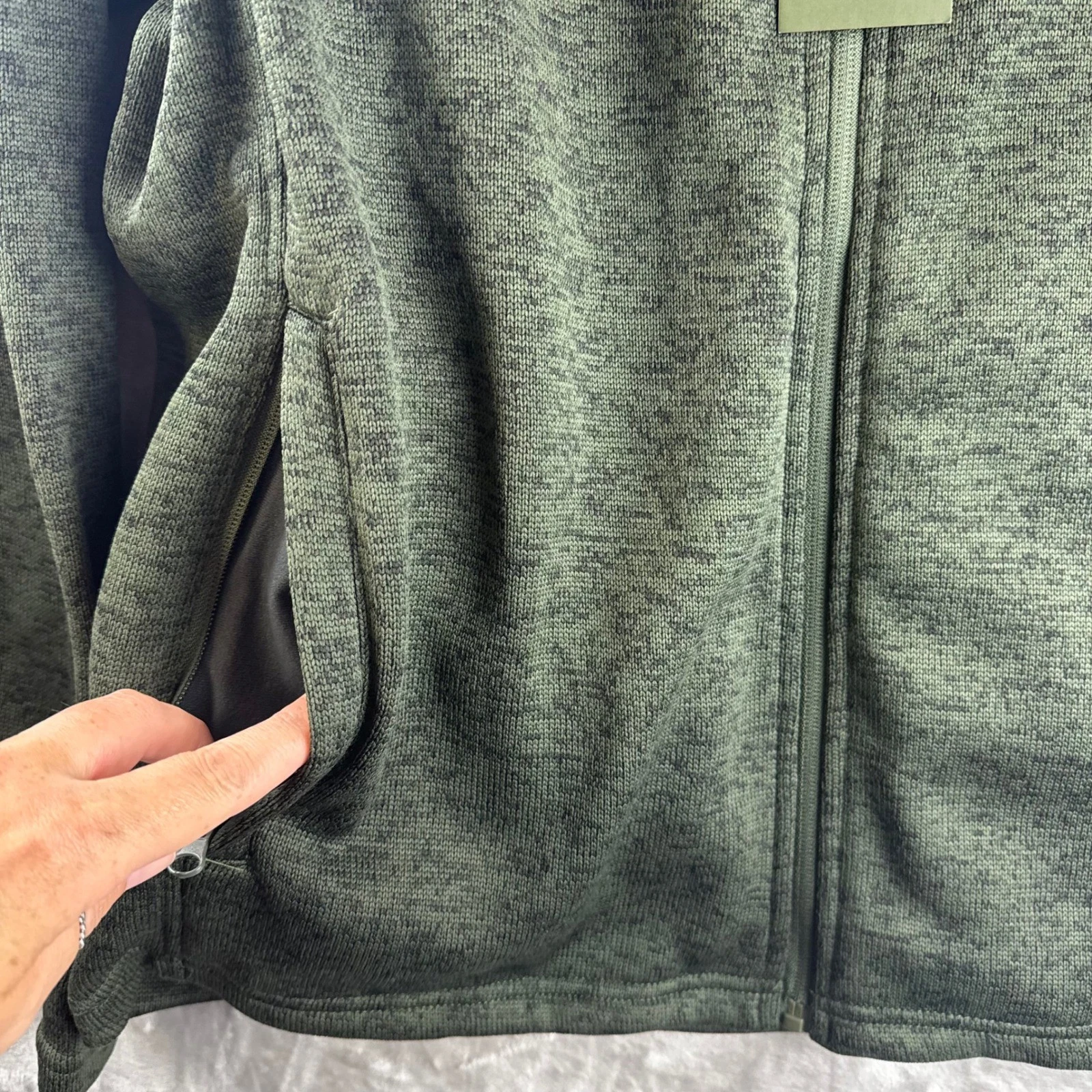 Trailcrest Fleece Jacket Mens XL Green Full Zip Mock Neck Sweater (1852) image 5