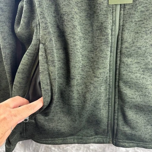 Trailcrest Fleece Jacket Mens XL Green Full Zip Mock Neck Sweater (1852) image 5
