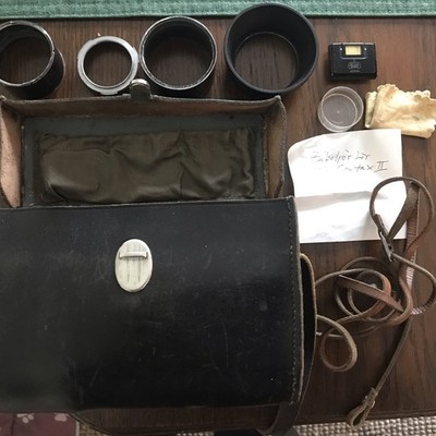alte Foto Tasche Mit Zubehör Für Contax II, Zeiss Ikon 433/24